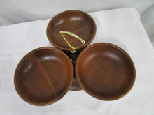 Load image into Gallery viewer, Vintage Margaret Studios Rotating Nut Candy 3 Bowl Lazy Susan