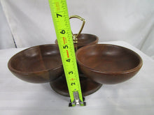 Load image into Gallery viewer, Vintage Margaret Studios Rotating Nut Candy 3 Bowl Lazy Susan