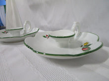 Load image into Gallery viewer, Vintage Japan Stoneware Holiday Candlestick Holders Set of 2