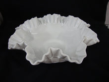 Load image into Gallery viewer, Vintage Fenton Old Virginia Thumbprints Milk Glass Ruffled Large Bowl