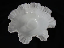 Load image into Gallery viewer, Vintage Fenton Old Virginia Thumbprints Milk Glass Ruffled Large Bowl