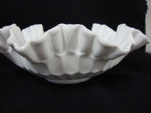 Load image into Gallery viewer, Vintage Fenton Old Virginia Thumbprints Milk Glass Ruffled Large Bowl