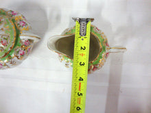 Load image into Gallery viewer, Vintage Hand-Painted Green & Gold Sugar & Creamer Set