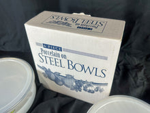 Load image into Gallery viewer, Vintage GMI 6 Piece Porcelain on Steel Bowl Set with Box