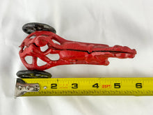 Load image into Gallery viewer, Vintage Reproduction Red Cast Iron Racing Horse and Surrey Toy
