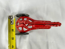 Load image into Gallery viewer, Vintage Reproduction Red Cast Iron Racing Horse and Surrey Toy