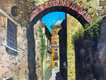 Load image into Gallery viewer, Framed & Signed Tuscan Archway Oil Painting
