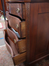 Load image into Gallery viewer, Antique Chippendale Serpentine Mahogany Four Drawer Chest of Drawers