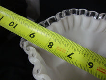 Load image into Gallery viewer, Vintage Fenton White Milk Glass Large Silver Crest Fluted Vase