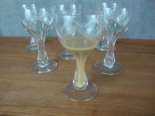 Load image into Gallery viewer, Vintage Etched Art Deco Hollow Stem Wine Champagne Stems Set of 6
