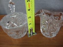 Load image into Gallery viewer, Vintage Pressed Glass Creamer, Sugar with Lid and Tray Set
