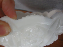 Load image into Gallery viewer, Vintage Milk Glass Quilted Star Sawtooth Edge Compote Bowl