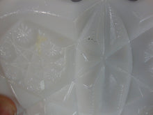 Load image into Gallery viewer, Vintage Milk Glass Quilted Star Sawtooth Edge Compote Bowl
