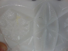 Load image into Gallery viewer, Vintage Milk Glass Quilted Star Sawtooth Edge Compote Bowl