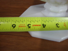 Load image into Gallery viewer, Vintage Milk Glass Quilted Star Sawtooth Edge Compote Bowl