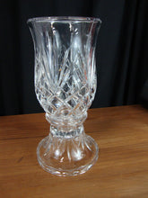 Load image into Gallery viewer, Vintage Brilliant Cut Crystal Glass Fan Diamond 2 Piece Hurricane Lamp