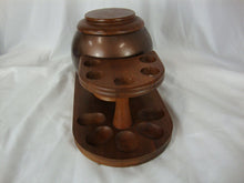 Load image into Gallery viewer, Vintage Decatur Industries Walnut 10 Cigar Pipe Stand with Metal and Wood Humidor