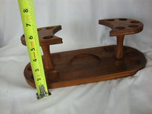 Load image into Gallery viewer, Vintage Decatur Industries Walnut 10 Cigar Pipe Stand with Metal and Wood Humidor