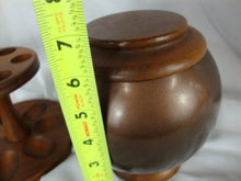 Load image into Gallery viewer, Vintage Decatur Industries Walnut 10 Cigar Pipe Stand with Metal and Wood Humidor