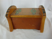 Load image into Gallery viewer, 1940s Floral Wood Food Recipe Kitchen Box Hinged Lid