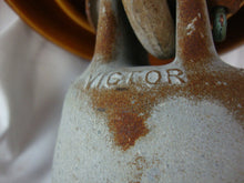 Load image into Gallery viewer, 1962 Victor Ceramic and Metal 10,000 Lbs Double Bell Pole Wire Insulator
