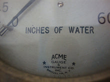 Load image into Gallery viewer, Vintage Acme NY Brass 0-60 Inches of Water Pressure Gauge *UNTESTED*