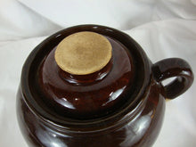 Load image into Gallery viewer, Vintage USA Stoneware Bean Pot Jug with Finger Loop and Lid