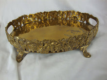 Load image into Gallery viewer, Vintage French Style Brass Footed Gallery Tray