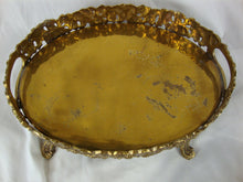 Load image into Gallery viewer, Vintage French Style Brass Footed Gallery Tray