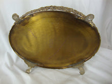 Load image into Gallery viewer, Vintage French Style Brass Footed Gallery Tray