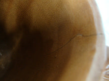Load image into Gallery viewer, Early Unmarked McCoy Orange Stoneware Water Lily Pitcher with Fish Handle