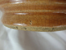 Load image into Gallery viewer, Early Unmarked McCoy Orange Stoneware Water Lily Pitcher with Fish Handle