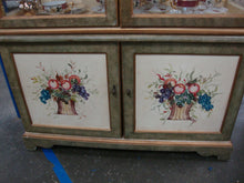 Load image into Gallery viewer, Vintage Cottage Bird &amp; Flower Lighted China Display Storage Hutch Cabinet

