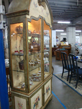 Load image into Gallery viewer, Vintage Cottage Bird &amp; Flower Lighted China Display Storage Hutch Cabinet
