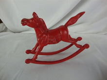 Load image into Gallery viewer, Vintage Red Cast Iron Rocking Horse Decor Anima