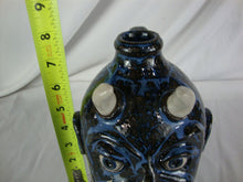 Load image into Gallery viewer, Lolly Lynn Folk Art Blue Streaked Devil Ugly Face Jug
