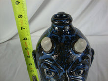 Load image into Gallery viewer, Lolly Lynn Folk Art Blue Streaked Devil Ugly Face Jug