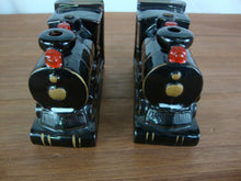 Load image into Gallery viewer, 1950's Japan Ceramic Train Locomotive Small Bookends Pair