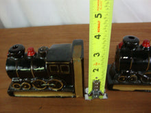 Load image into Gallery viewer, 1950's Japan Ceramic Train Locomotive Small Bookends Pair