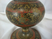Load image into Gallery viewer, Vintage Indian Brass Metal Floral Two Piece Pedestal Vase