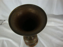 Load image into Gallery viewer, Vintage Indian Brass Metal Floral Two Piece Pedestal Vase