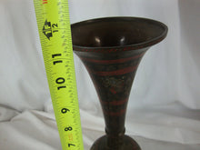 Load image into Gallery viewer, Vintage Indian Brass Metal Floral Two Piece Pedestal Vase