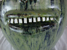 Load image into Gallery viewer, Marvin Bailey Artist Folk Art Blue Green Streaked Large Ugly Face Jug