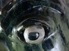 Load image into Gallery viewer, Marvin Bailey Artist Folk Art Blue Green Streaked Large Ugly Face Jug