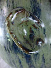 Load image into Gallery viewer, Marvin Bailey Artist Folk Art Blue Green Streaked Large Ugly Face Jug