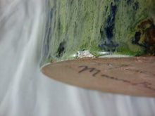 Load image into Gallery viewer, Marvin Bailey Artist Folk Art Blue Green Streaked Large Ugly Face Jug