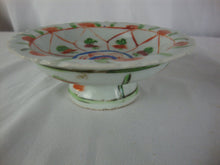 Load image into Gallery viewer, Antique Porcelain Floral Pedestal Trinket Offering Dishes Set of 2 *CHIPS*