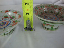 Load image into Gallery viewer, Antique Porcelain Floral Pedestal Trinket Offering Dishes Set of 2 *CHIPS*
