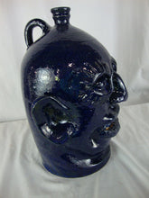 Load image into Gallery viewer, Marvin Bailey Signed Folk Art Cobalt Blue Ugly Face Jug