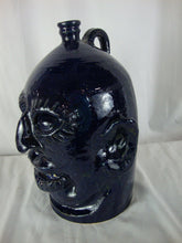 Load image into Gallery viewer, Marvin Bailey Signed Folk Art Cobalt Blue Ugly Face Jug